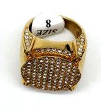 SRM-212, Stainless Steel Ice Hit Hop Fashion Ring-Silver 22mm round, 6mm thick