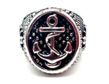 SRM-03,Stainless Steel Anchor Fashion Ring-15mm Width, 20mm high, 5mm thick