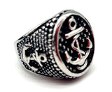 SRM-03,Stainless Steel Anchor Fashion Ring-15mm Width, 20mm high, 5mm thick