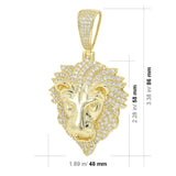 Brass Copper Lion Head Pendant-Gold or Silver color, BRP-07,