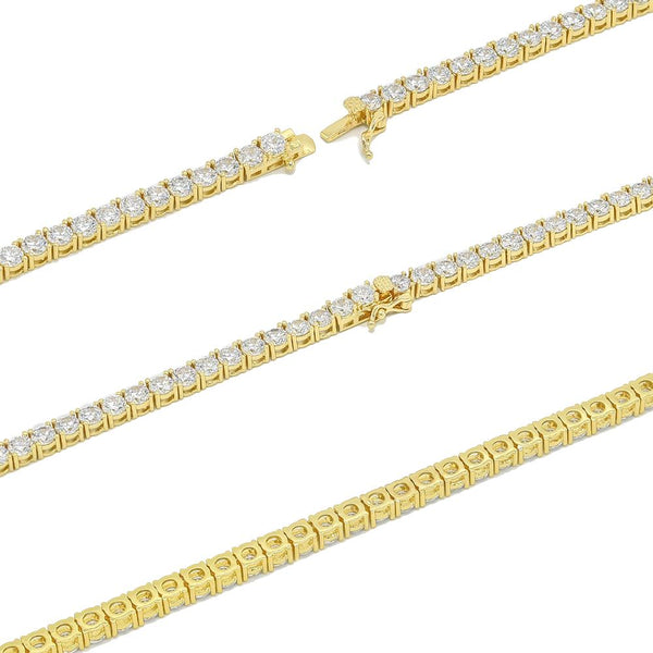 Brass Tennis Bracelet, Width 3mm, Length 7 inch