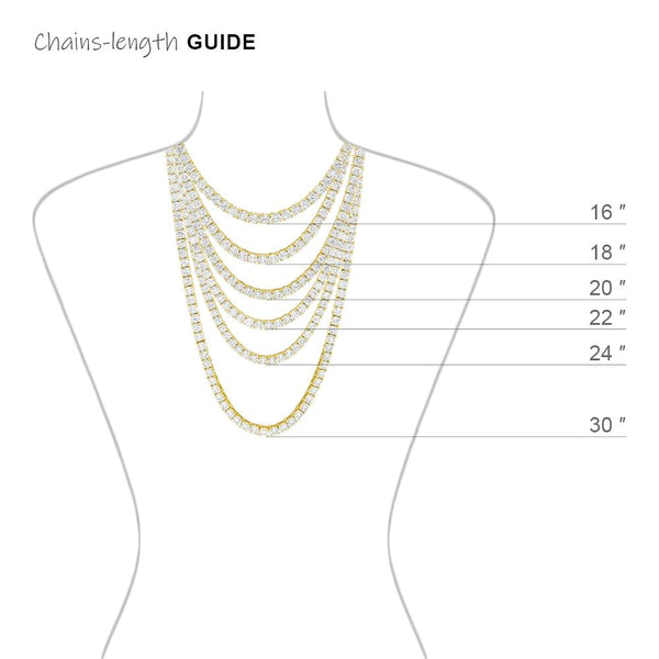 Brass Tennis Necklace Width 4mm Length 22 LJ Jewelry
