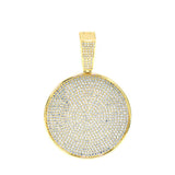 Brass Copper Icy Out Hit Hop Round Shape Pendant-gold or silver color, BRP-63