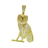 BRP-74, Brass Copper Owl Pendant-Silver color