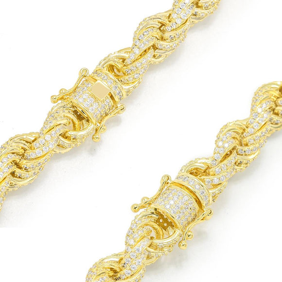 Brass Rope Chain Bracelet, Width-12mm, Length-9''
