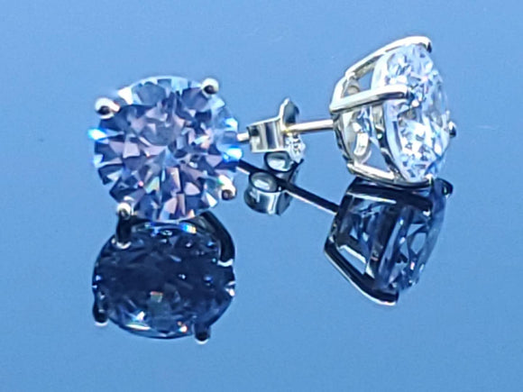 STEM-RD, Sterling Silver Stud Earrings Push Back-5mm Width Round Gold or Silver color