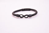 LBM-427,Stainless Steel Infinity Clasp Leather Bracelet-gold or silver color, Width-6mm,Length-8.25''