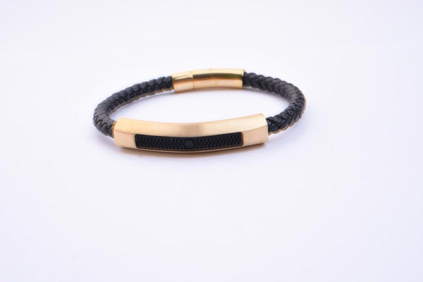 LBM-428,Stainless Steel Clasp Leather Bracelet- silver color, Width-6mm,Length-8.25''