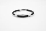 LBM-428,Stainless Steel Clasp Leather Bracelet- silver color, Width-6mm,Length-8.25''