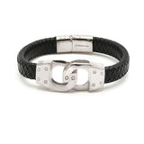 LBM-460,Stainless Steel Infinity Leather Bracelet-gold or silver color, Width-12mm, Length-8''