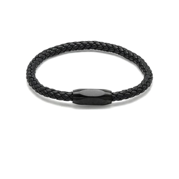 LBM-484, Stainless Steel Leather Bracelet-gold, silver or black color
