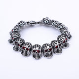 SBM-146, Men Stainless Steel Red Eyes of Skull ,Width-22mm,Length-8.5 inches,11 mm thick