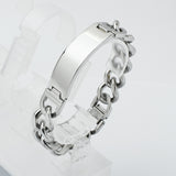 SBM-341, Men Wmen Stainless Steel Dog Tag Bracelet Width-8mm,12mm,16mm, Length-8.5''