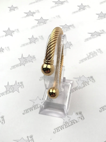 SBM-557, Men Women Regular Bangle Gold and Silver color- Width-6mm, Inside Length-7.5-8''