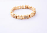 SBM-665, Men Stainless Steel Fancy Blingbling Bracelet, Width-9mm, Length-8.5 inch, 6mm thick