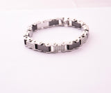 SBM-665, Men Stainless Steel Fancy Blingbling Bracelet, Width-9mm, Length-8.5 inch, 6mm thick