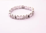 SBM-665, Men Stainless Steel Fancy Blingbling Bracelet, Width-9mm, Length-8.5 inch, 6mm thick