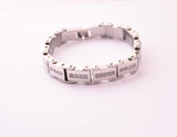 SBM-669, Men Stainless Steel Icy Out Bracelet-width-12mm,Length-9'',4mm thick