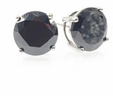 STEM-RD, Sterling Silver Stud Earrings Push Back-5mm Width Round Gold or Silver Black