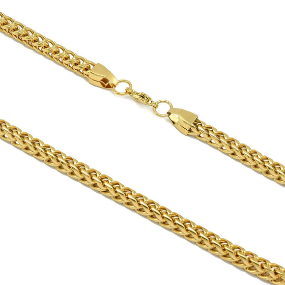 Stainless Steel Franco Chain-Round-5mm Width, 5mm thick