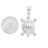 SP-1085, Stainless Steel Turtle Pendant-Gold or Silver color, 22mm width, 45mm high, 8mm thick