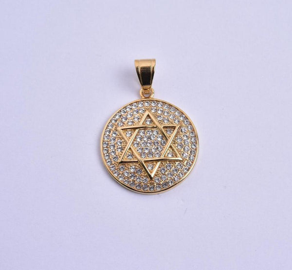 SP-1128, Stainless Steel Star of David Pendant- gold or silver color