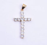 SP-1130, Stainless Steel Icy Cross Pendant-gold or silver color, 28mm width, 55mm high, 5mm thick