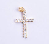 SP-1131, Stainless Steel Icy Out Cross Pendant - Silver color