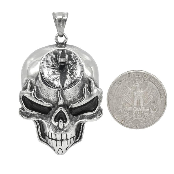 SP-1149, Stainless Steel Skull Pendant- silver color