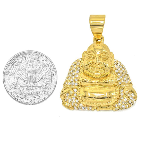 SP-1208, Stainless Steel Happy Buddha Pendant-gold color