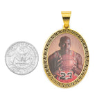 SP-1252, Stainless Steel Photo of Jordan Pendant-silver color 30mm width, 55mm high, 2mm thick