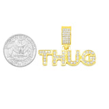 SP-1274, Stainless Steel "THUG" Word Pendant- gold color