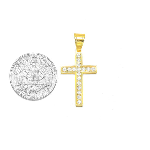 SP-1281, Stainless Steel 18x27mm Cross Pendant-gold or silver color