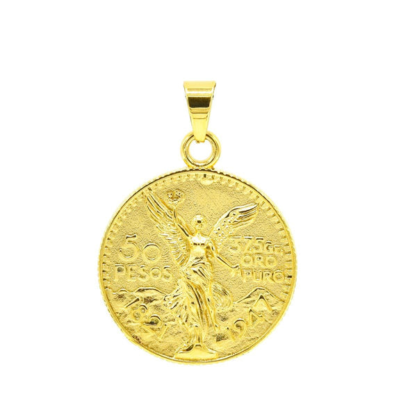 SP-1342, Stainless Steel Pesos Pendant-gold color