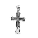 SP-1346, Stainless Steel Small Cross Pendant, 17mm width, 28mm high, 4mm thick, 2 different colors
