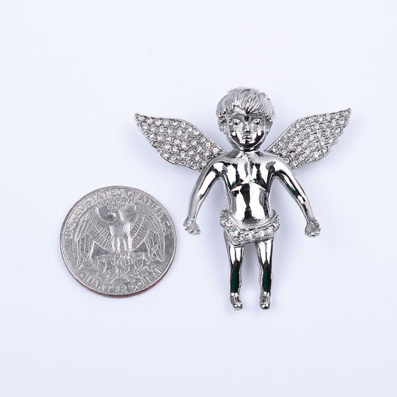 SP-293,Stainless Steel 2 size of Angle Pendants-silver color,