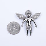 SP-293,Stainless Steel 2 size of Angle Pendants-silver color,