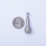 SP-295, Stainless Steel Microphone Pendant-gold or silver color, 15mm width, 45mm high