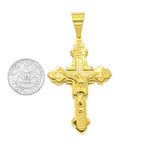 SP-317, Stainless Steel 2 size of Cross with Jesus Pendant, Gold or Silver color