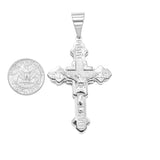 SP-317, Stainless Steel 2 size of Cross with Jesus Pendant, Gold or Silver color