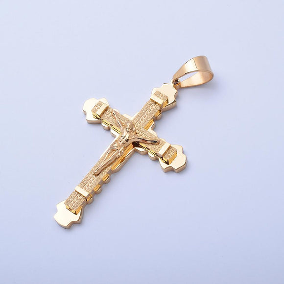 SP-330,Stainless Steel 2 size of Cross Pendant, 4 colors differences