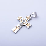 SP-348,Stainless Steel Cross Pendant-gold or silver, 38mm width, 75mm high, 5mm thick