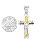 SP-377, Stainless Steel Cross Pendant- 2 size of cross, 5 color choose