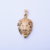 SP-409, Stainless Steel Lion Head Pendant-gold or silver, 20mm width, 50mm high, 15mm thick