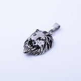 SP-409, Stainless Steel Lion Head Pendant-gold or silver, 20mm width, 50mm high, 15mm thick