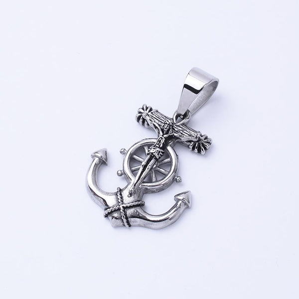 SP-450, Stainless Steel Anchor Pendant-gold or silver color, 36mm width, 60mm high, 5mm thick