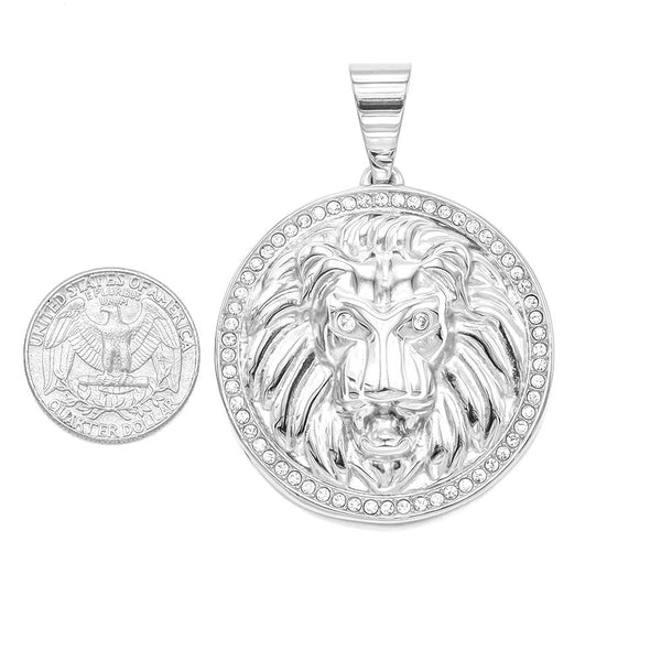SP-510, Stainless Steel Lion Head Pendant-Gold or Silver color