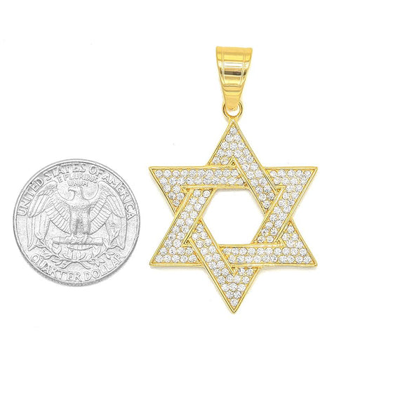 SP-610, Stainless Steel David Star Pendant -2 size of David star-gold or silver