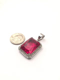 SP-633, Stainless Steel 2 size of 4 colors-red, blue. black and green Pendant