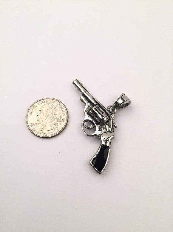 SP-666, Stainless Steel Pistol Gun Pendant-silver color